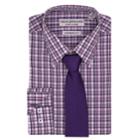 Men's Nick Graham Everywhere Modern-fit Dress Shirt And Tie Boxed Set, Size: L-32/33, Purple