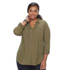 Plus Size Sonoma Goods For Life&trade; Utility Tunic, Women's, Size: 1xl, Green