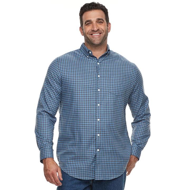 Big & Tall Croft & Barrow&reg; Classic-fit Stretch Woven Button-down Shirt, Men's, Size: 4xb, Med Purple