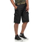 Men's Wear First Belted Cargo Shorts, Size: 32, Black