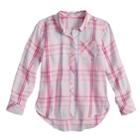 Girls 4-10 Jumping Beans&reg; Plaid Button-up Shirt, Size: 8, Light Pink