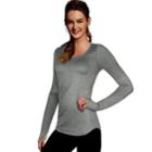 Women's Maidenform Baselayer Top, Size: Regular, Med Grey