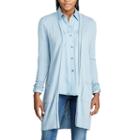 Women's Chaps Open-front Long Sleeve Cardigan, Size: Small, Blue