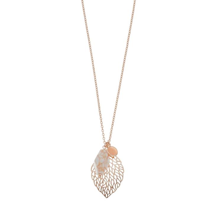 Leaf Cluster Pendant Necklace, Women's, Light Pink