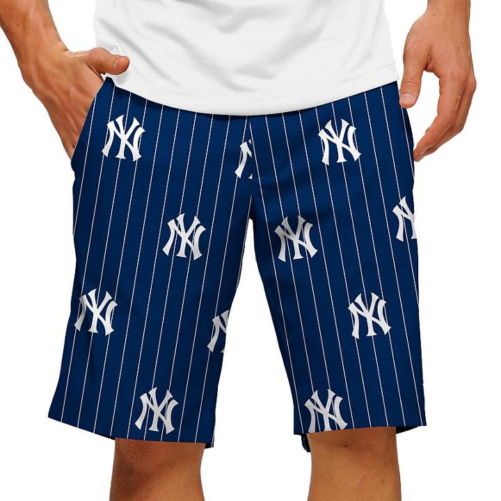 Men's Loudmouth New York Yankees Pinstripe Shorts, Size: 34, Blue (navy)