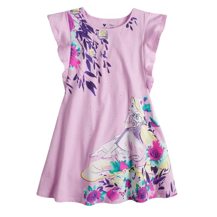 Disney's Tangled Rapunzel Girls 4-7 Floral Flutter Dress By Jumping Beans&reg;, Size: 4, Light Pink