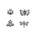 Itsy Bitsy Sterling Silver Mismatch Bug Stud Earring Set, Women's, Grey