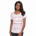 Women's Croft & Barrow&reg; Henley Tee, Size: Xxl, Brt Red