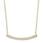 Fleur Cubic Zirconia Curved Bar Necklace, Women's, Yellow