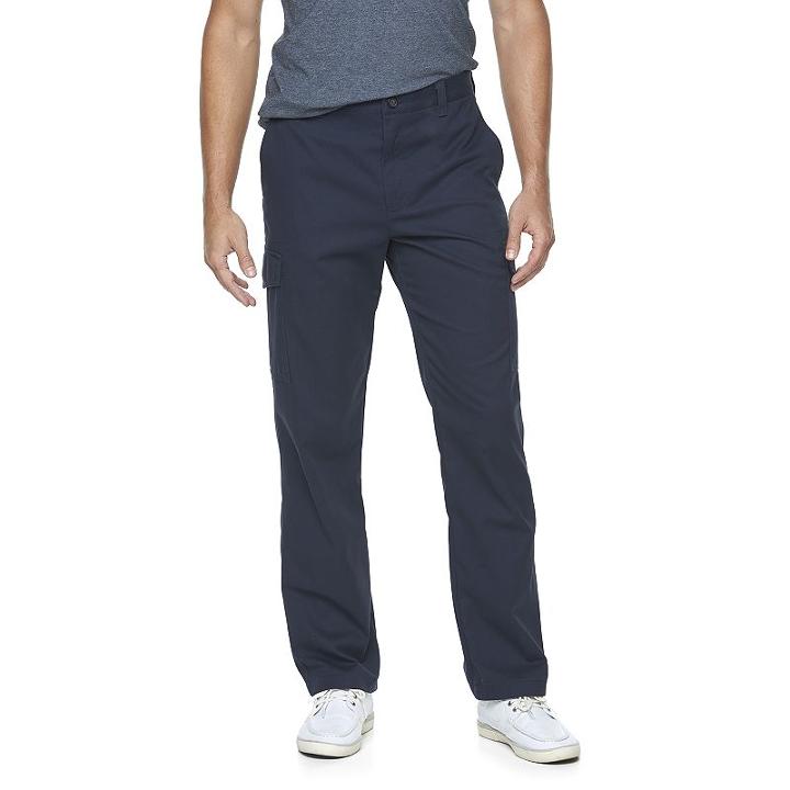 Men's Croft & Barrow&reg; Easy Care Cargo Pants, Size: 32x34, Blue