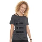 Juniors' So&reg; Cutout Graphic Tee, Teens, Size: Large, Dark Grey