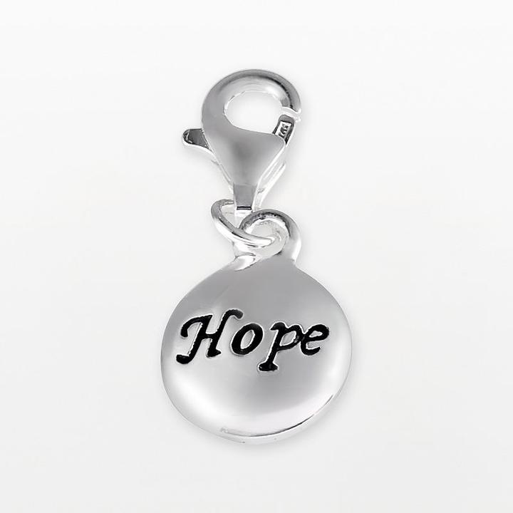 Personal Charm Sterling Silver Hope Charm, Women's, Grey