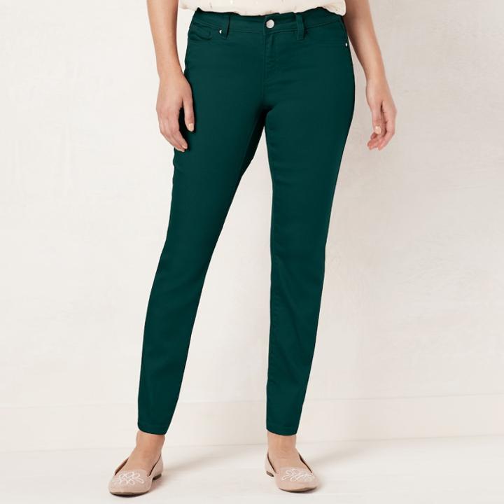 Women's Lc Lauren Conrad Skinny Jeans, Size: 12 Short, Green