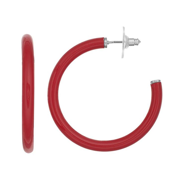 Red Hoop Earrings, Women's, Med Red