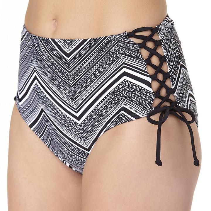 In Mocean Neo Tribe High-waist Bikini Bottoms, Size: Medium, Oxford