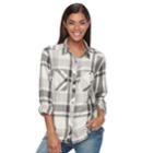 Women's Columbia Wildscape Flannel Plaid Roll-tab Shirt, Size: Xl, White Oth
