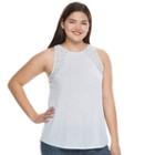 Juniors' Plus Size So&reg; Lace Trim Split-back Tank, Teens, Size: 2xl, Med Blue