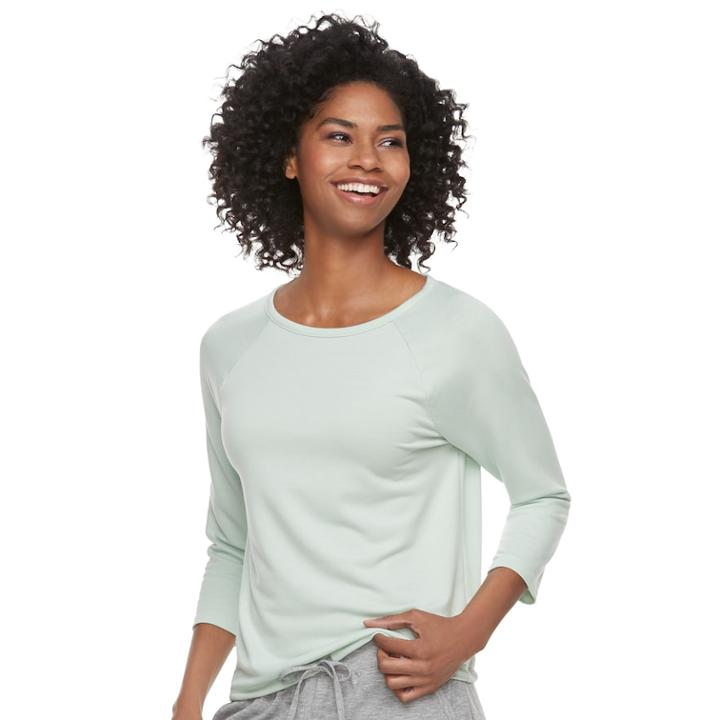 Women's Sonoma Goods For Life&trade; Raglan Drawstring Tee, Size: Medium, Lt Green