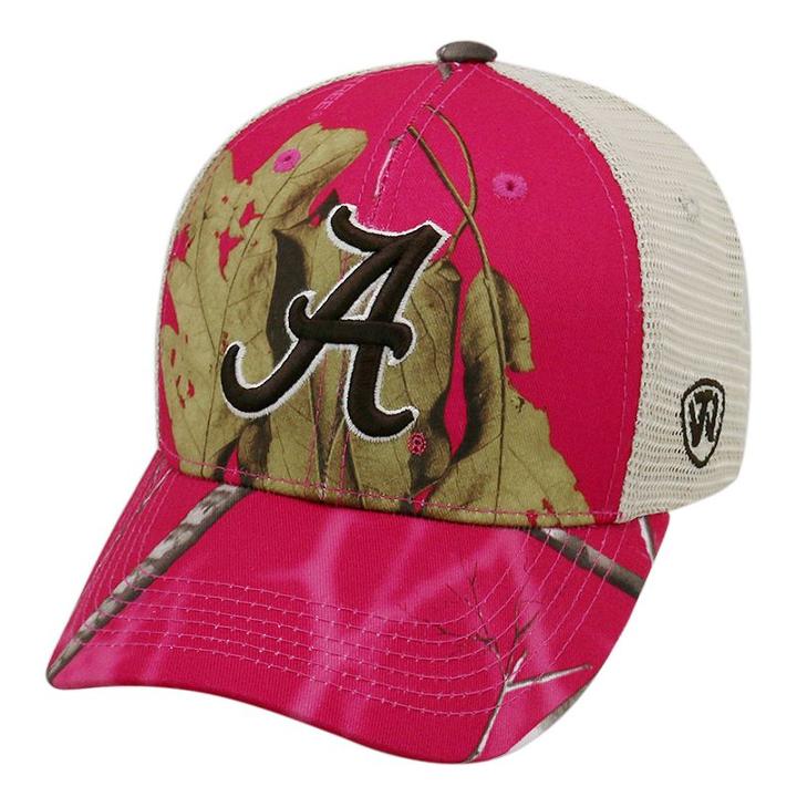 Top Of The World, Adult Alabama Crimson Tide Doe Camo Adjustable Cap, Med Pink