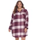 Plus Size Sonoma Goods For Life&trade; Pajamas: Button Down Flannel Sleep Shirt, Women's, Size: 1xl, Drk Purple