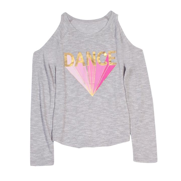 Girls 7-16 & Plus Size Harper & Elliott Cold Shoulder Graphic Tee, Size: Xs, Light Grey