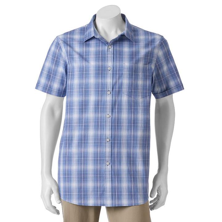 Big & Tall Apt. 9&reg; Classic-fit Patterned Stretch Button-down Shirt, Men's, Size: 3xb, Blue