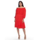 Women's Hope & Harlow Off-the-shoulder Crinkle Dress, Size: 12, Red