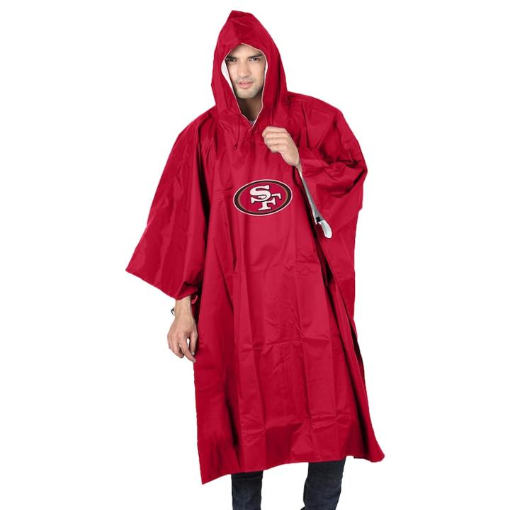 Adult Northwest San Francisco 49ers Deluxe Poncho, Adult Unisex, Red