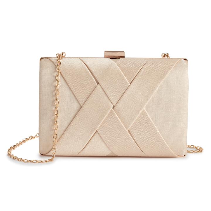 Lenore By La Regale Criss Cross Minaudiere Handbag, Women's, White