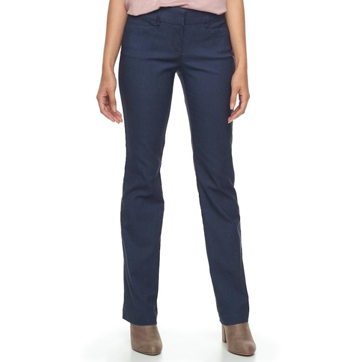 Juniors' Candie's&reg; Audrey Bootcut Pants, Teens, Size: 11, Dark Blue