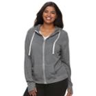 Juniors' Plus Size So&reg; Zip Up French Terry Hoodie, Size: 2xl, Black