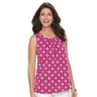 Women's Croft & Barrow&reg; Pleated Swing Tank, Size: Medium, Med Pink
