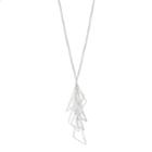 Silver Tone Triangle Cluster Long Necklace, Women's