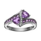 Gemstone Sterling Silver Bypass Ring, Women's, Size: 7, Purple