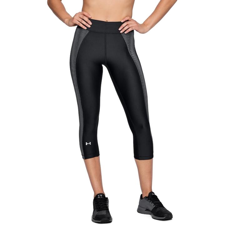 Women's Under Armour Heatgear Midrise Novelty Capri Leggings, Size: Medium, Black