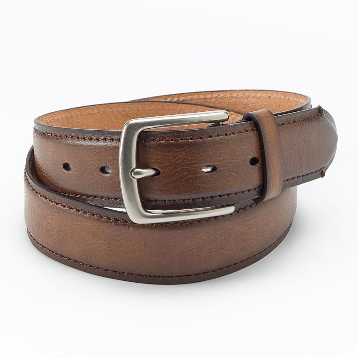 Men's Levi's&reg; Leather Belt, Size: 40, Dark Beige