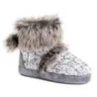 Women's Muk Luks Penelope Bootie Slippers, Size: Large, Dark Grey