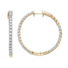10k Gold 1 Carat T.w. Diamond Hoop Earrings, Women's, White