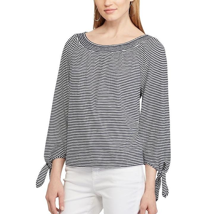 Women's Chaps Off-the-shoulder Top, Size: Small, Blue