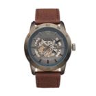 Relic Men's Kyle Leather Automatic Skeleton Watch, Size: Large, Brown