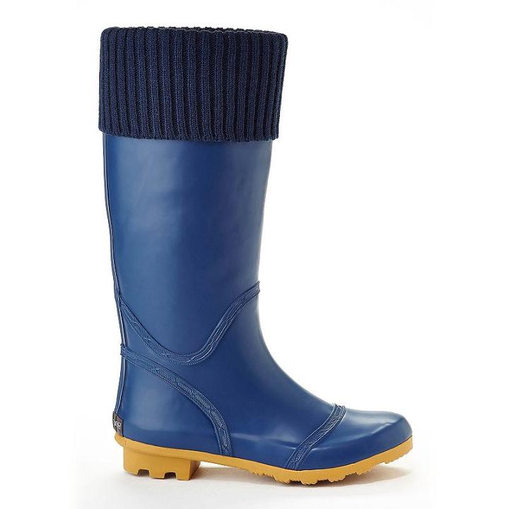 Henry Ferrera Kc Women's Water-resistant Cuff Rain Boots, Size: 7, Blue (navy)