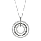 Lavish By Tjm Sterling Silver Crystal Concentric Hoop Pendant Necklace, Women's, Size: 18, Grey