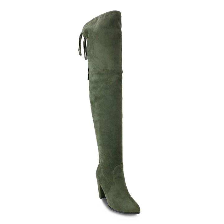 Olivia Miller Roosevelt Women's High Heel Thigh High Boots, Size: 8.5, Green Oth
