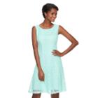 Women's Connected Apparel Scroll Lace A-line Dress, Size: 6, Turquoise/blue (turq/aqua)