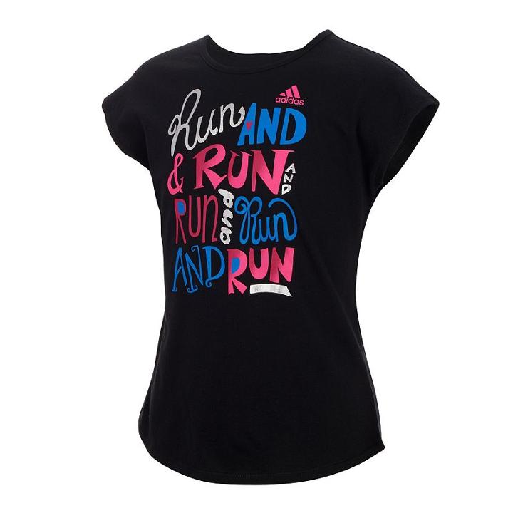Girls 7-16 Adidas Short Sleeve Heart & Hustle Tee, Size: Large, Black