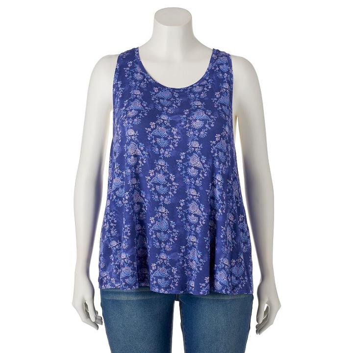 Juniors' Plus Size Mudd&reg; Racerback Tank, Girl's, Size: 2xl, Blue