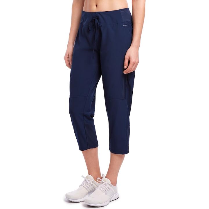 Women's Jockey Sport Circulation Perforated Capris, Size: Medium, Blue