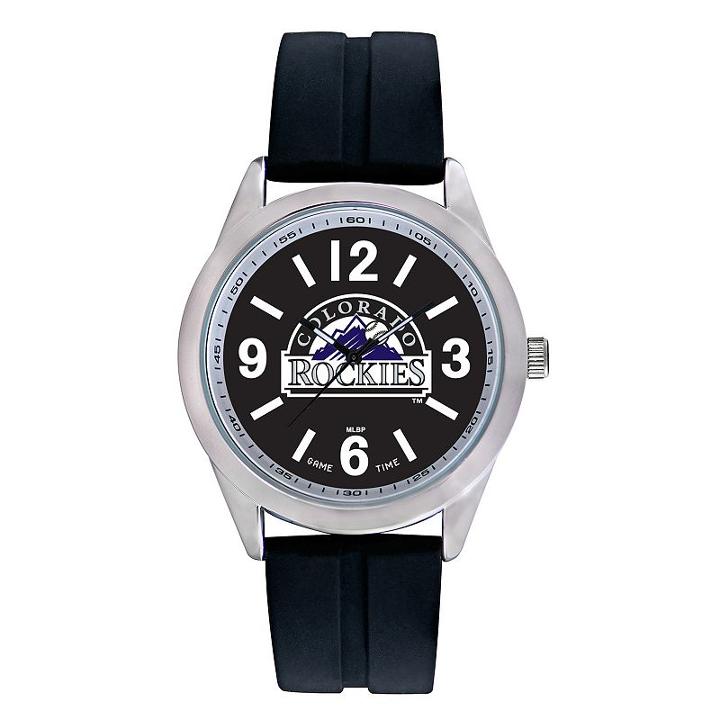 Game Time, Men's Colorado Rockies Varsity Watch, Black