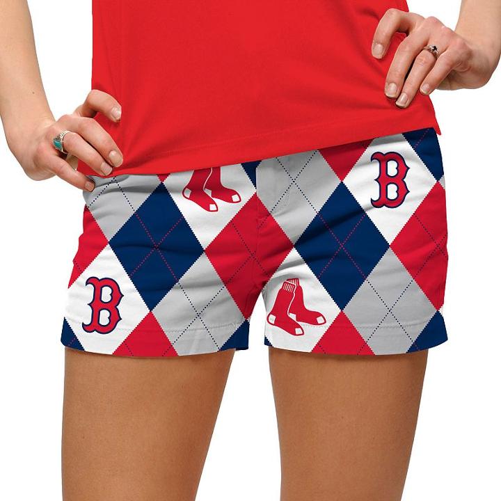 Women's Loudmouth Boston Red Sox Argyle Shorts, Size: 6, Brt Red