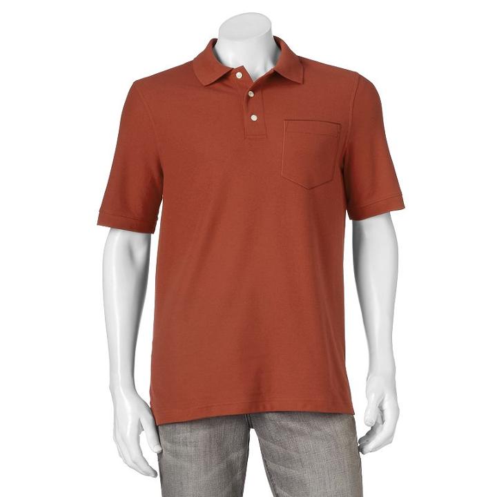 Men's Croft & Barrow&reg; Performance Pocket Pique Polo, Size: Large, Orange